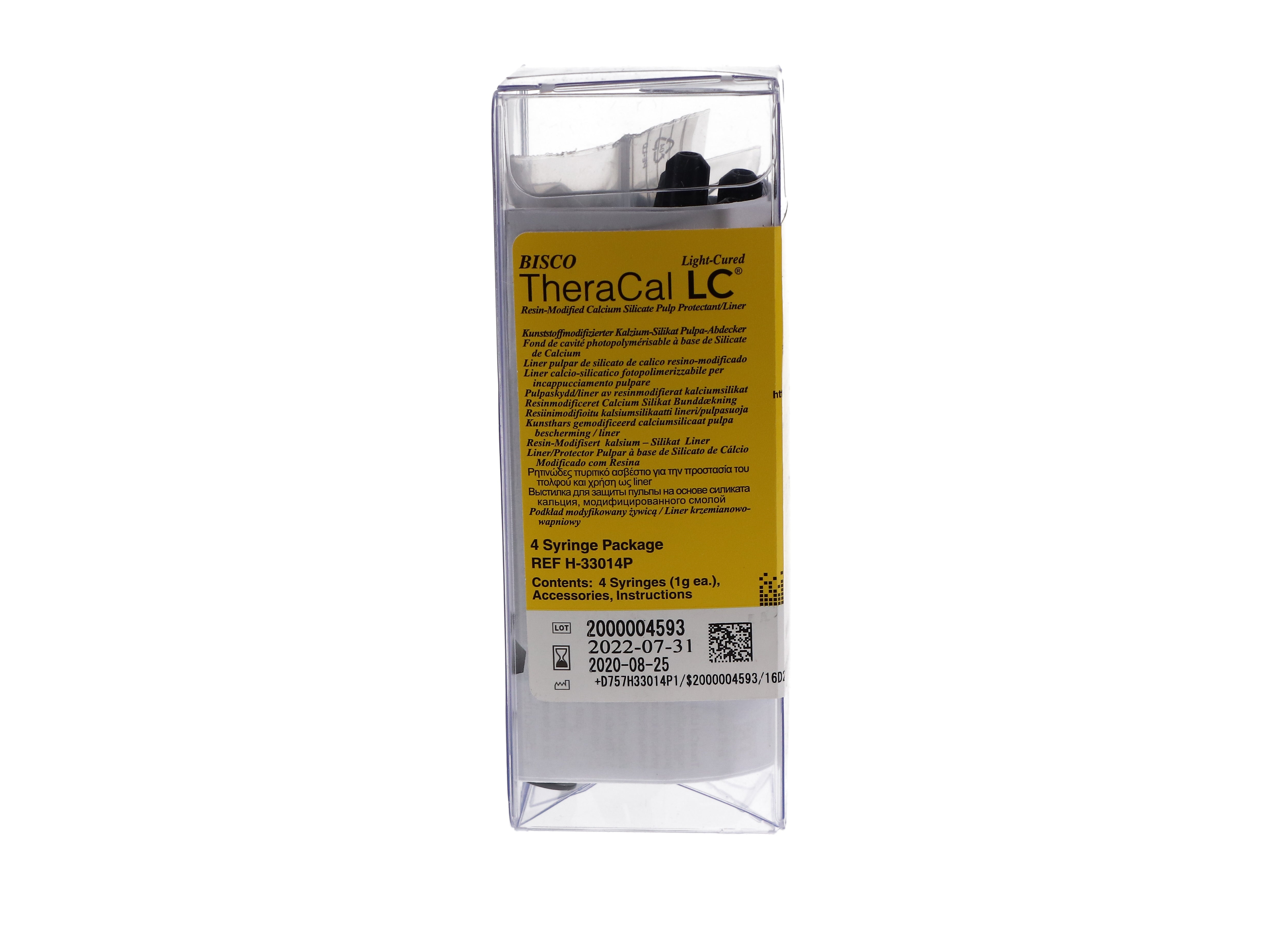 Bisco H-33014P TheraCal LC Pulp Protectant Liner Dental Syringe 4/Pk 1 Gm Bisco H-33014P TheraCal LC Pulp Protectant Liner Dental Syringe 4/Pk 1 Gm